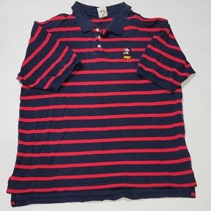 Vintage 90s disney navy red striped embroidered mickey mouse polo size xl